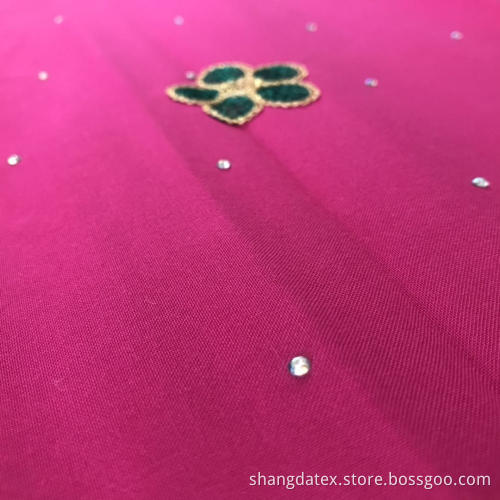 Rayon Plain Dyed With 4-Color Embroidery Women Dress